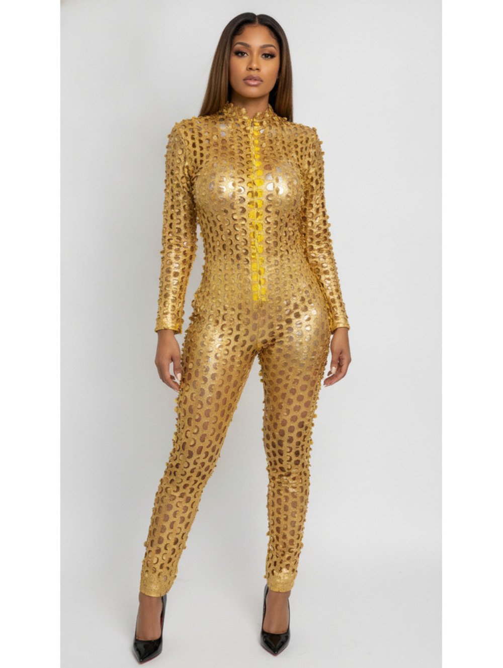 Laser-Cut Stretch Catsuit / Bodysuit – Festival, Rave, Stage & Performance Wear